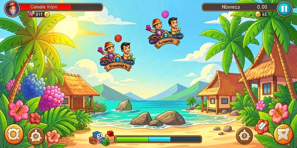 Fitur multiplayer menunjukkan pemain yang bersaing dalam pertandingan.